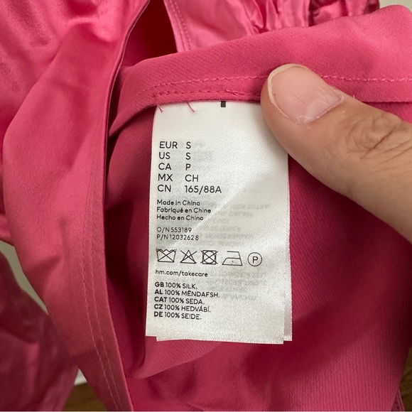 H&M studio DRAPED SILK BLOUSE size S - Picture 5 of 5